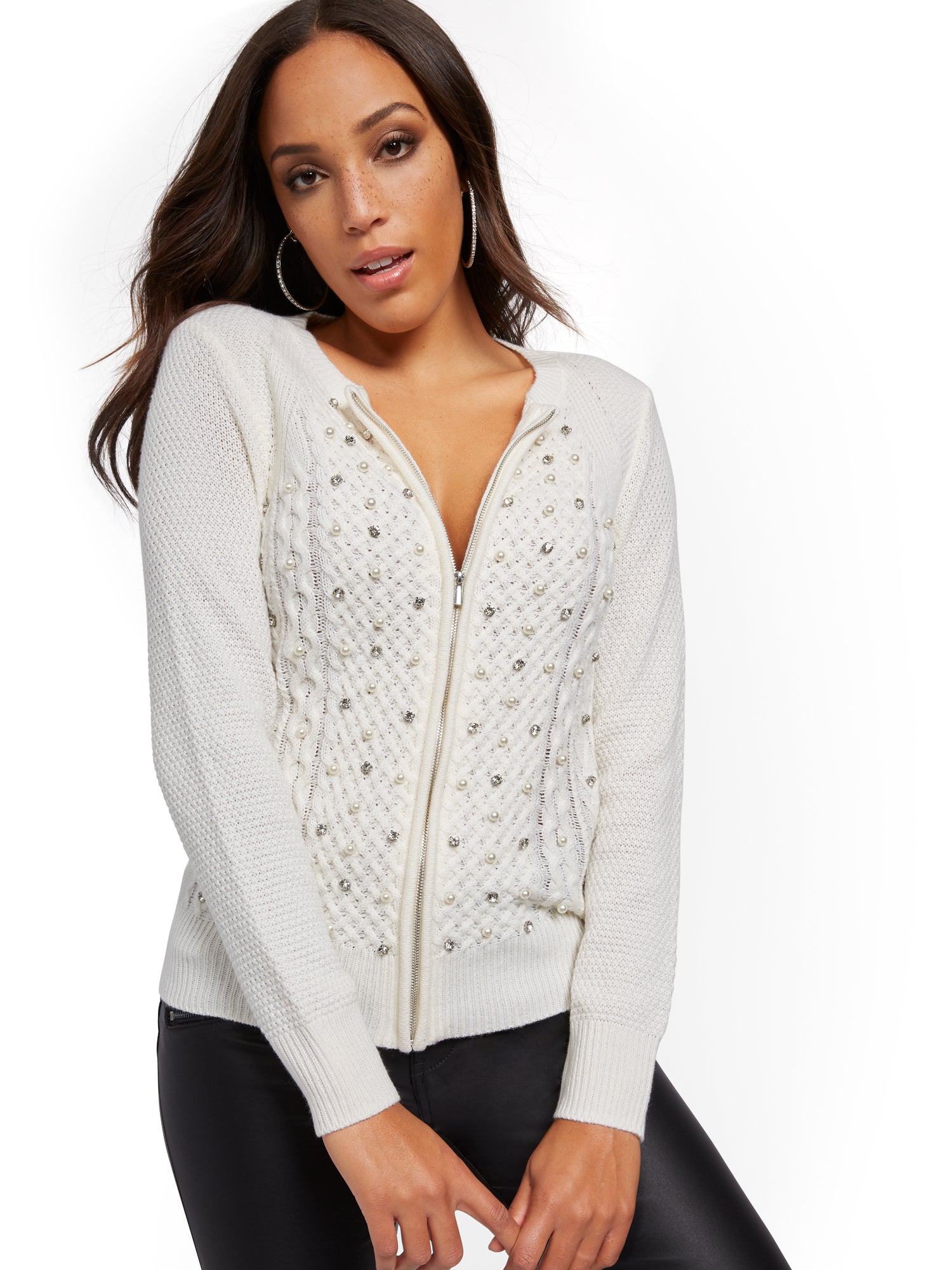 winter white cardigan sweater