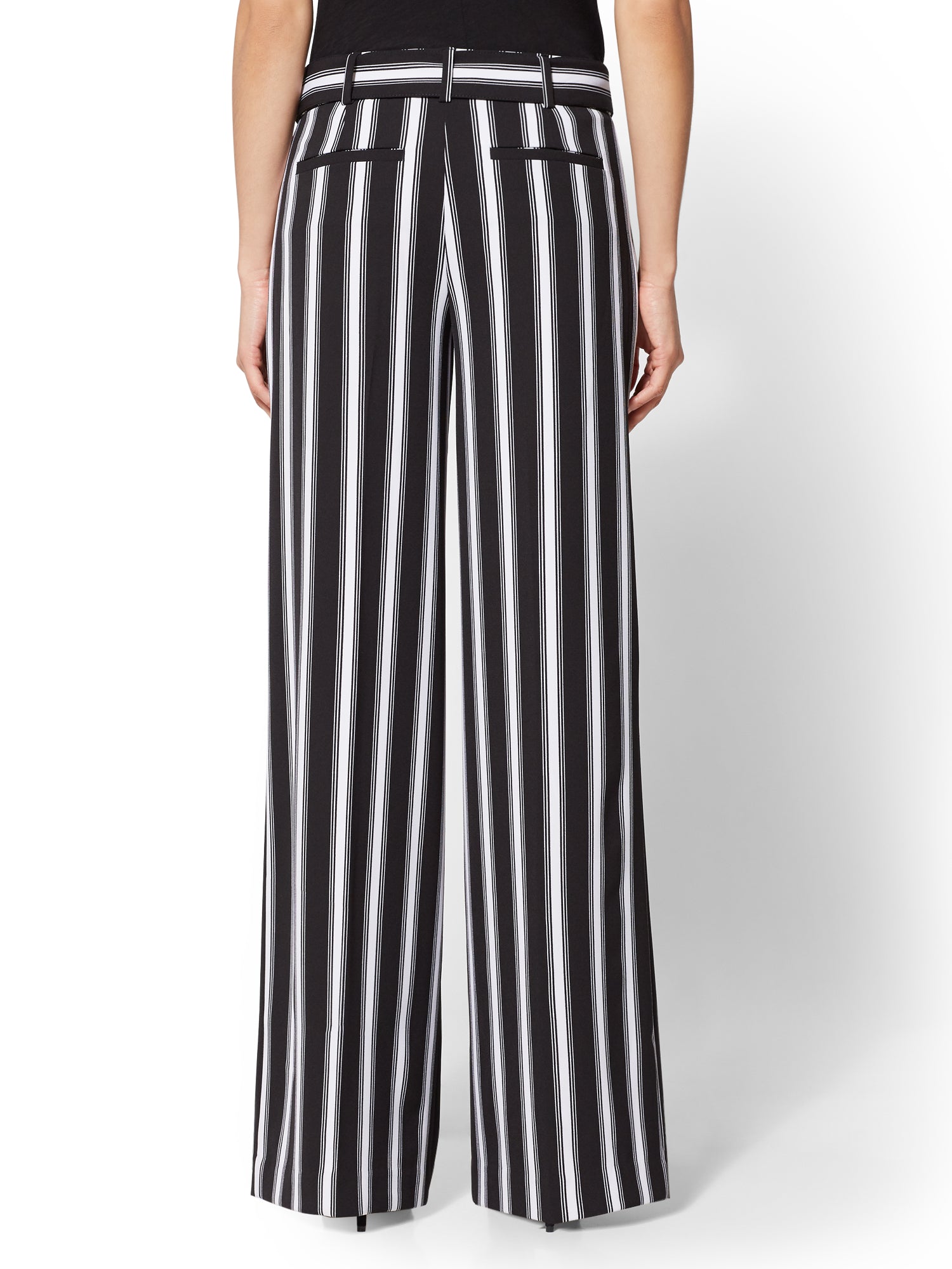 New York Company 7th Avenue Pant Black White Stripe