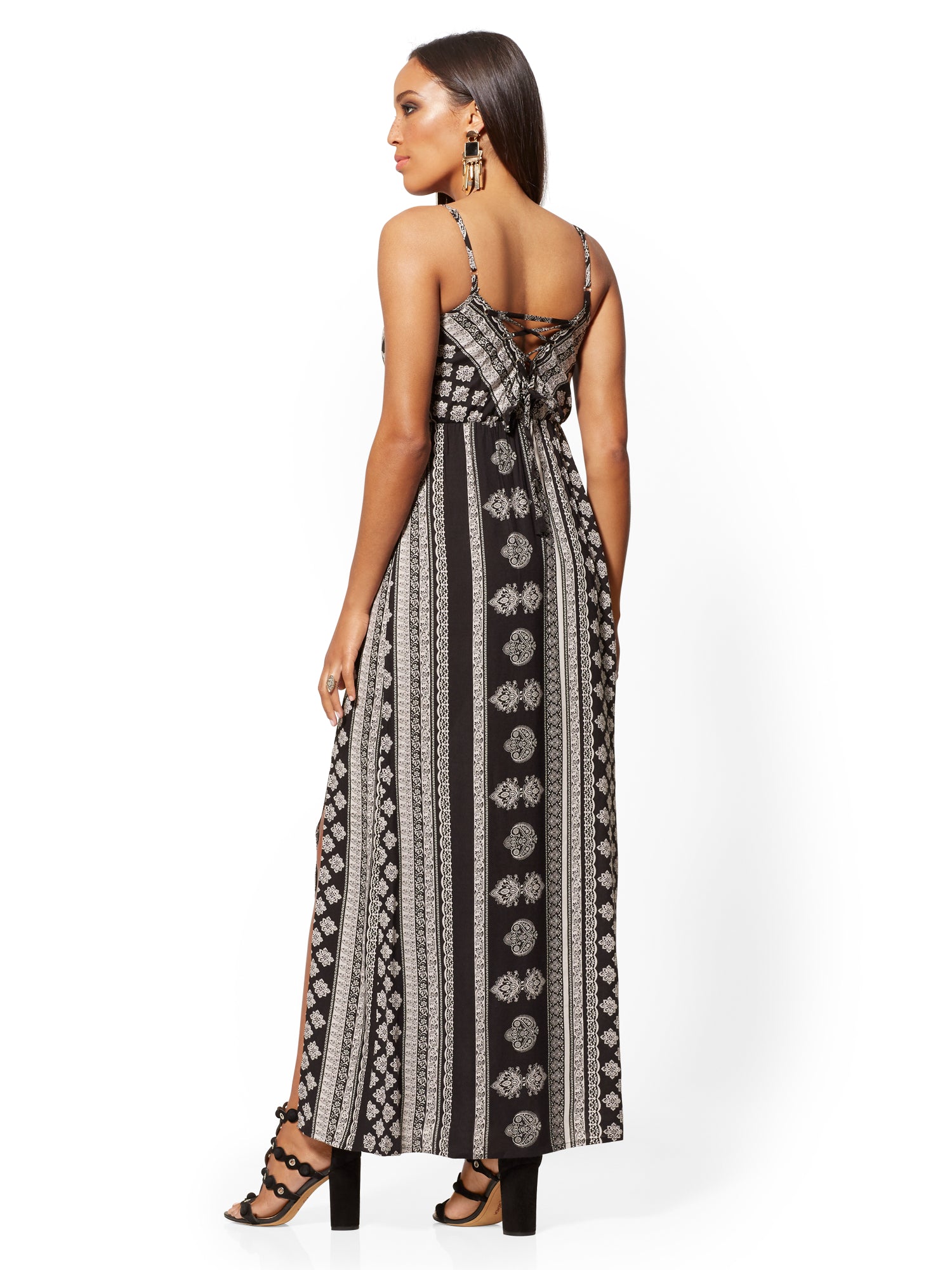 border print maxi dress