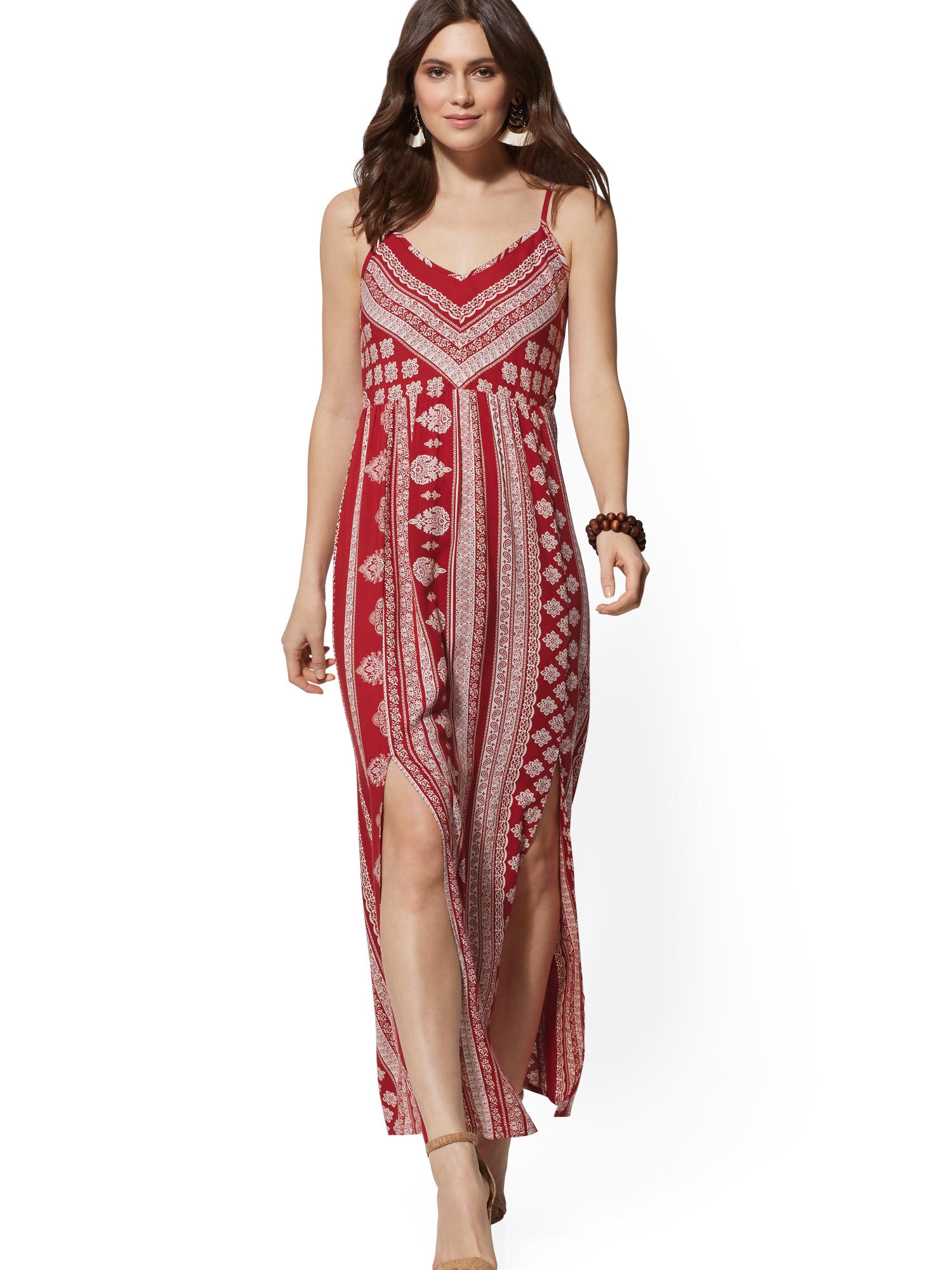 border print maxi dress