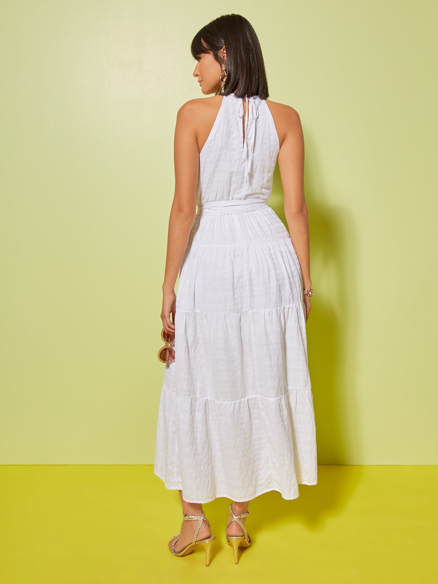 white halter maxi