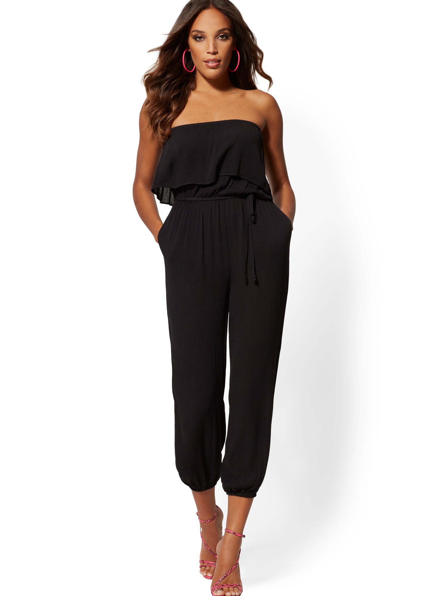 low plunge jumpsuit