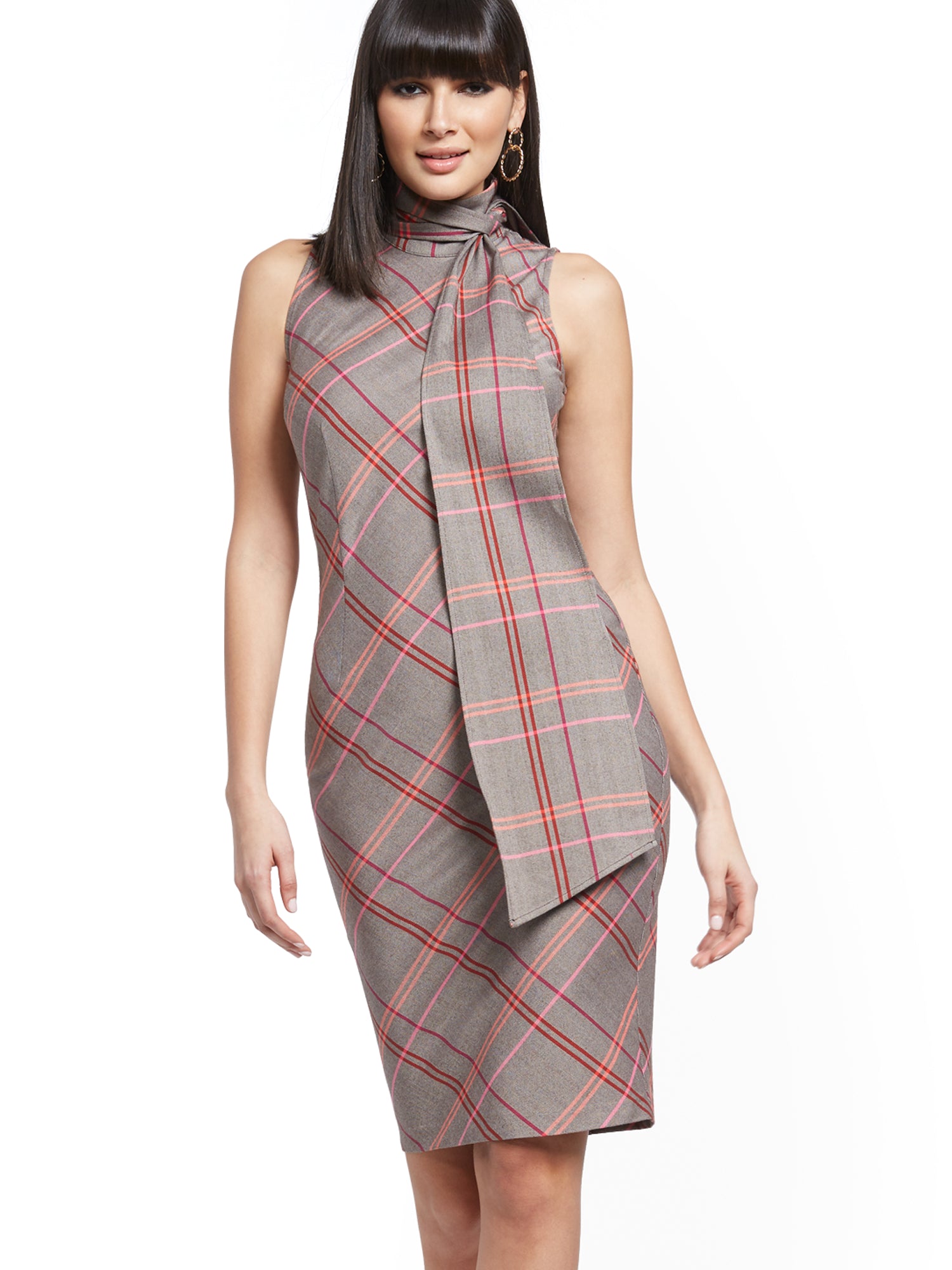 plaid sheath dress