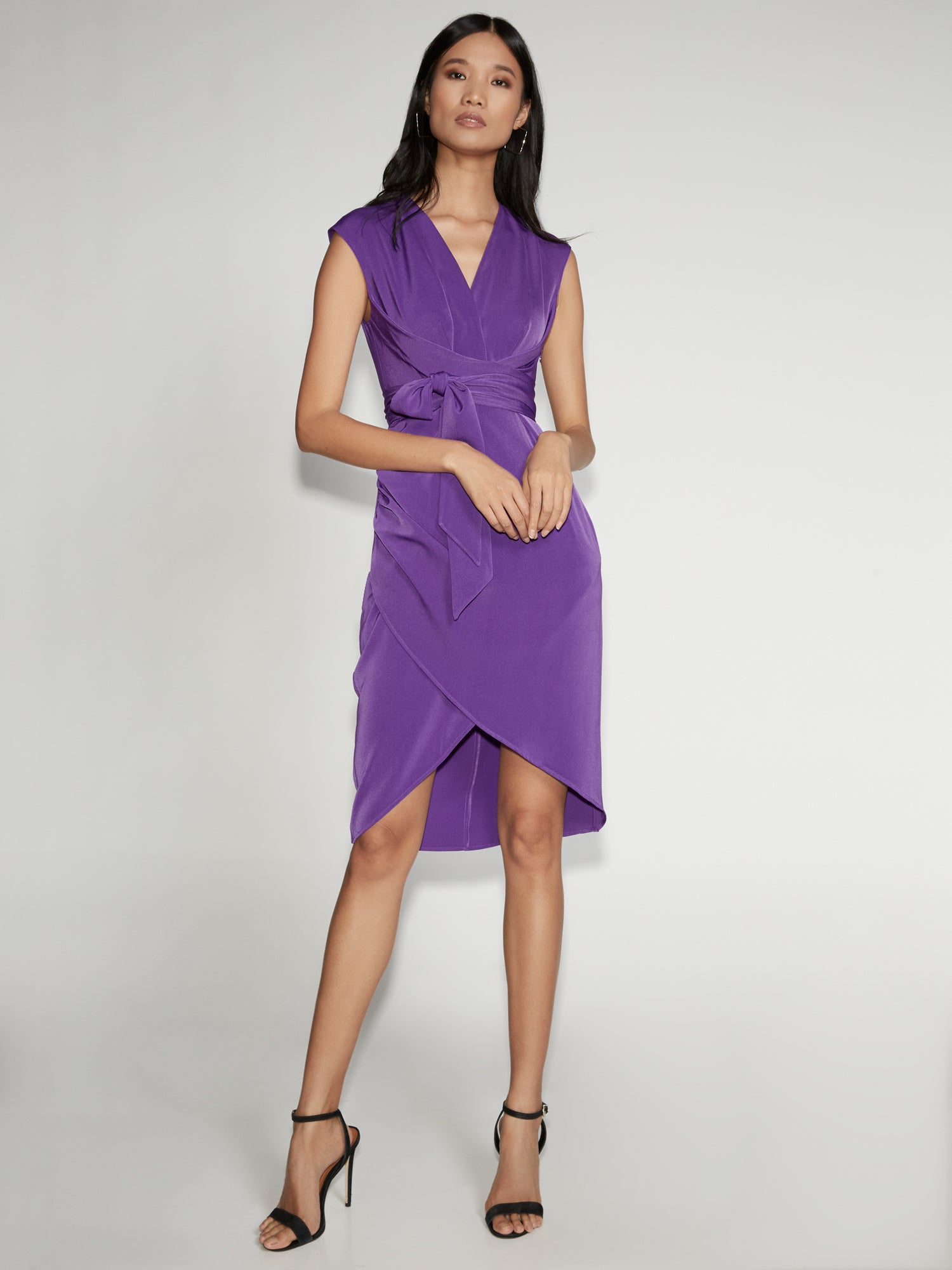 wrap purple dress