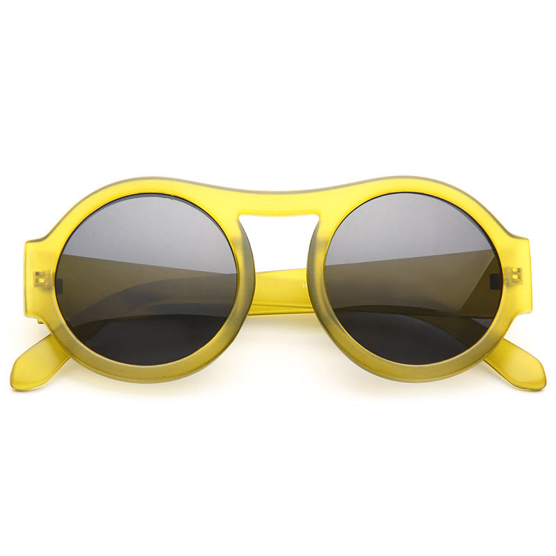 Cara Delevingne Style Retro Round High Bridge Celebrity Sunglasses