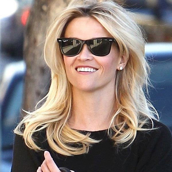 Reese Witherspoon Style Medium Solid Horn Rimmed Celebrity Sunglasses ...