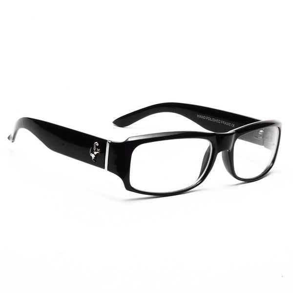 Mustang Unisex Slim Rectangular Clear Glasses – CosmicEyewear