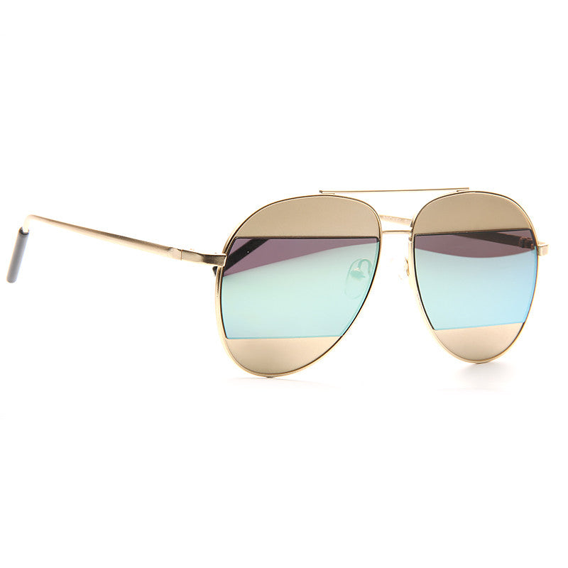 Split Designer Inspired Color Mirror Aviator Sunglasses – CosmicEyewear