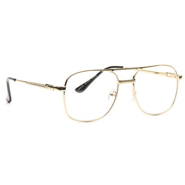 Wallace Thin Metal Squared Clear Glasses – CosmicEyewear