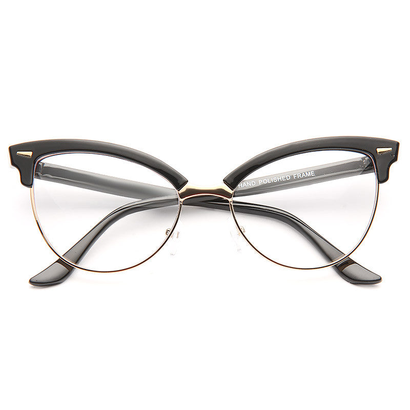 Evelyn Metal Frame Cat Eye Clear Glasses Cosmiceyewear 