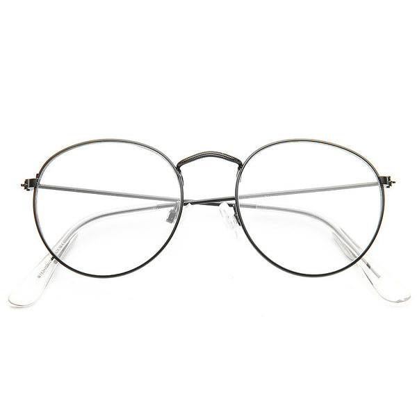 Simon Cowell Style Metal Flat Lens Round Celebrity Clear Glasses ...