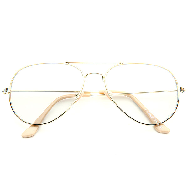 Classic 56mm Sun Sensor Clear Aviator Glasses Cosmiceyewear