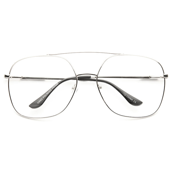 Diaz Oversized Metal Clear Aviator Glasses – CosmicEyewear