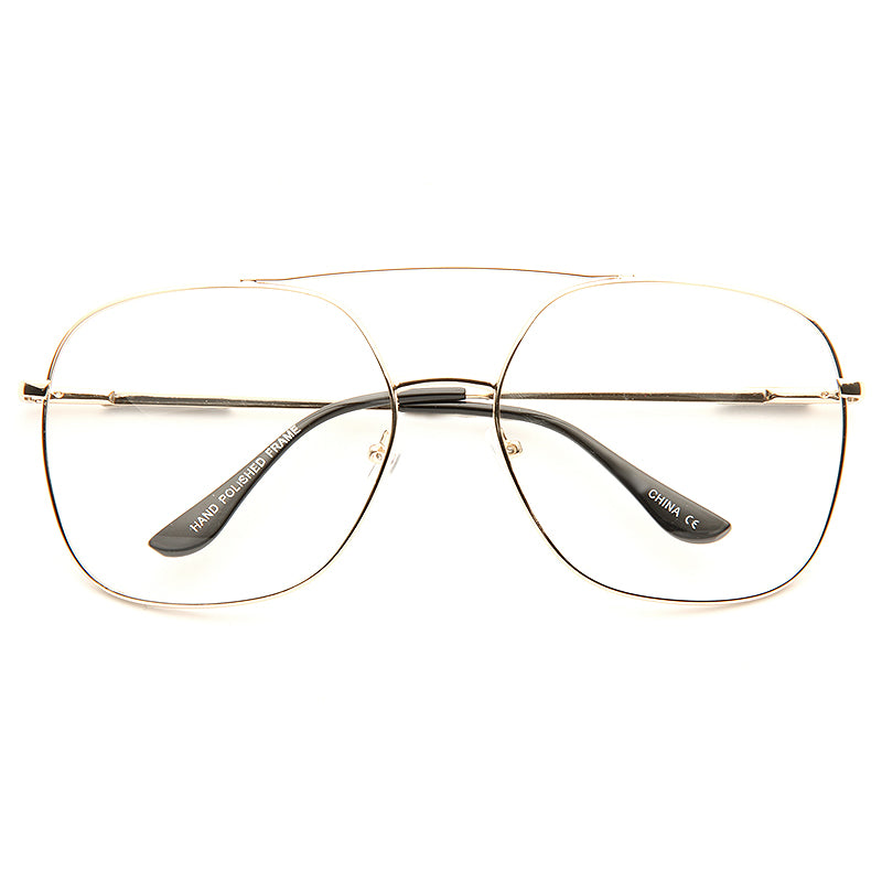 Diaz Oversized Metal Clear Aviator Glasses – CosmicEyewear