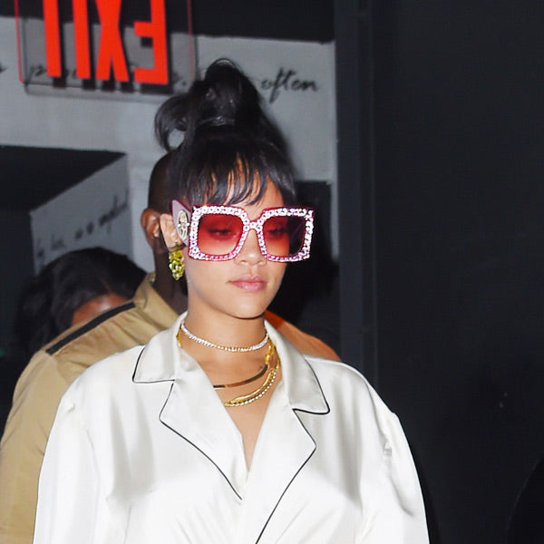 Rihanna Style Oversized Rhinestone Celebrity Sunglasses Cosmiceyewear