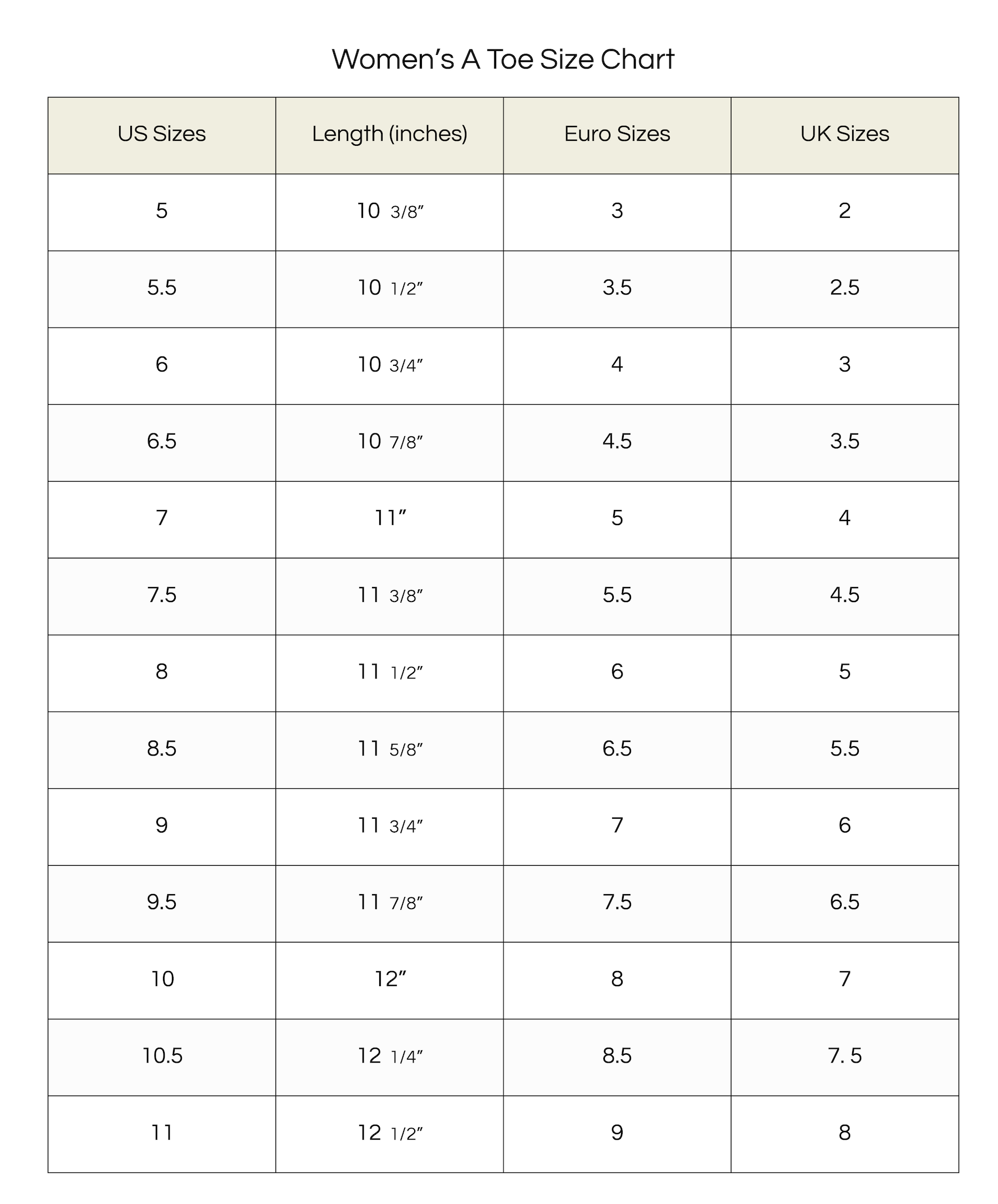 Kid's Size Chart (image) – Miron Crosby