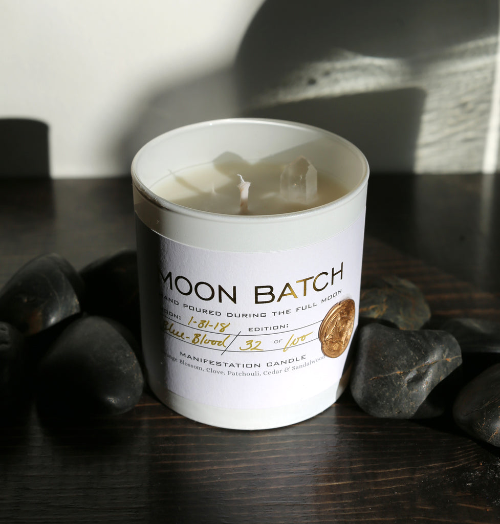 White Label Moon Batch Candle Root Adorned