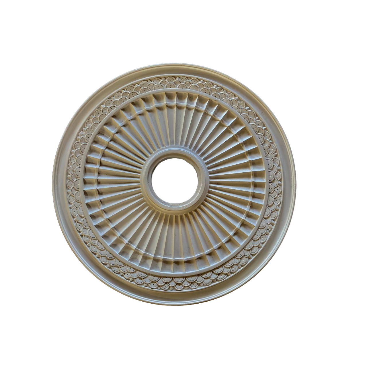 Plaster Medallion Fluted 21 1 2 X 7 8 Relief 4 Hole