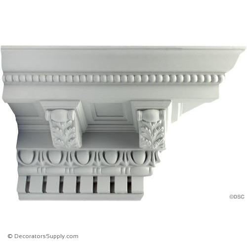 Plaster Crown Molding Roman With Corbels And Coffers 8 1 2 P X 8 1 2 D X 7 Repeat