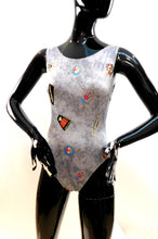 Load image into Gallery viewer, Vintage 1980s Luxury Cars logo novelty print swimsuit/bodysuit
