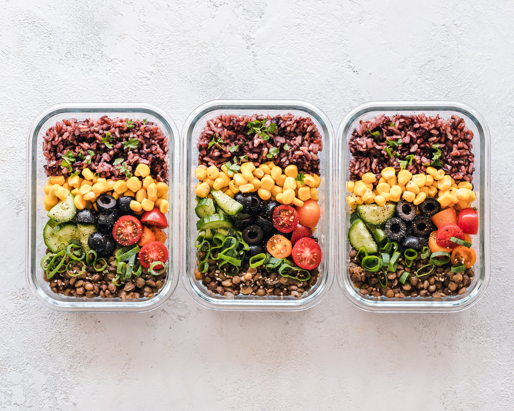 Three containers to showcase batch cooking