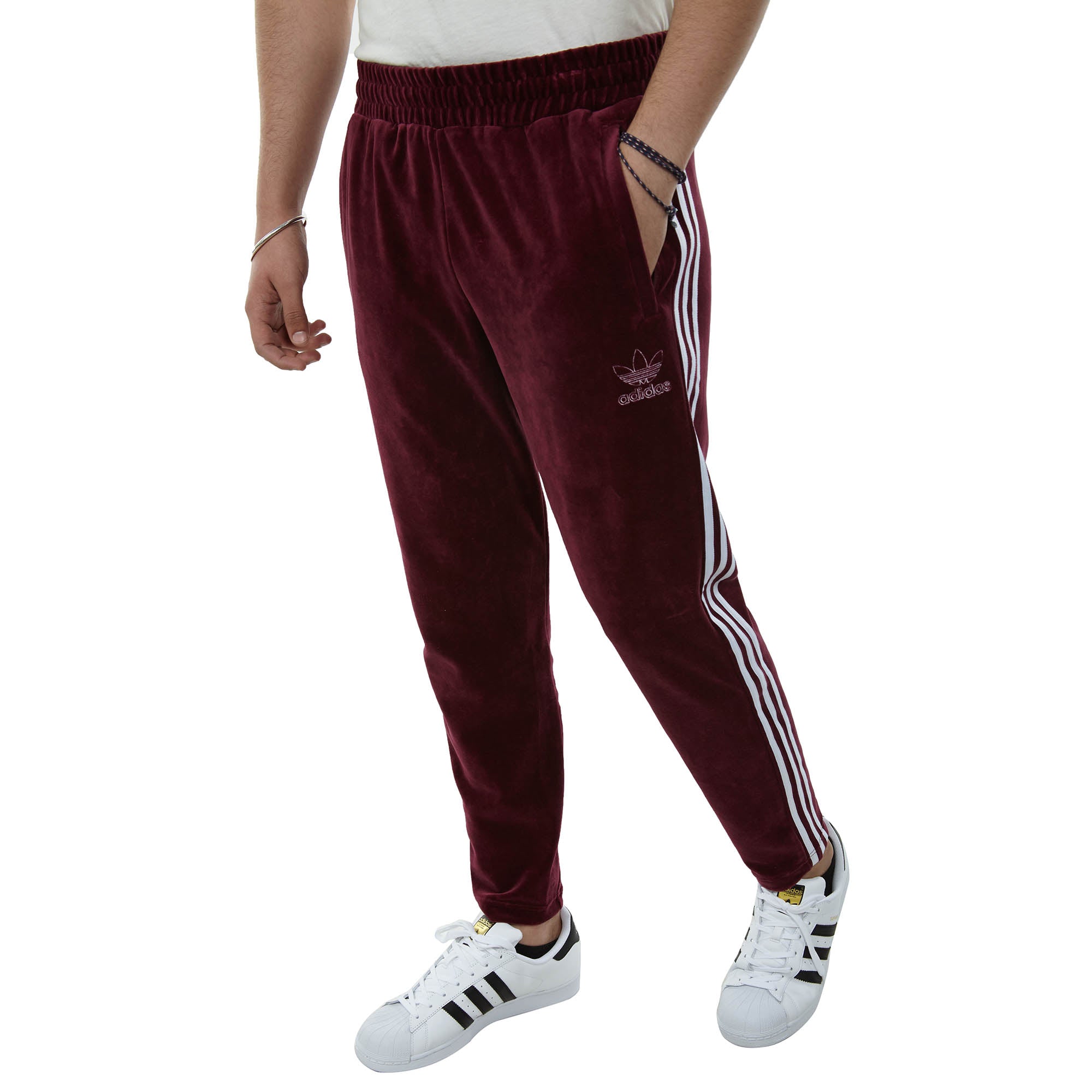 adidas velour track pants mens