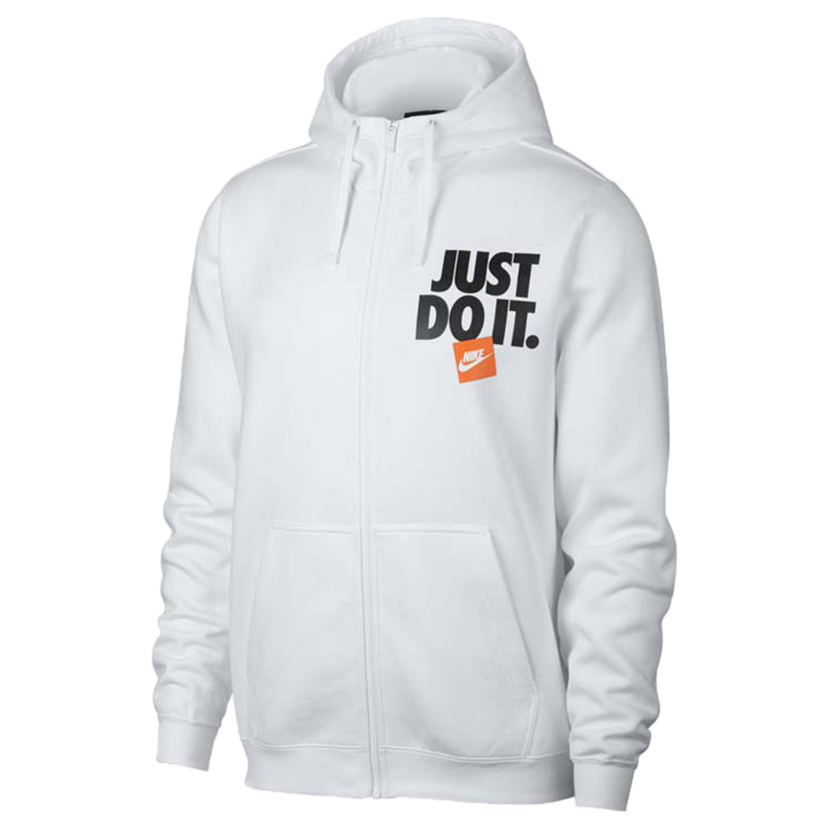 nike just do it white and orange hoodie