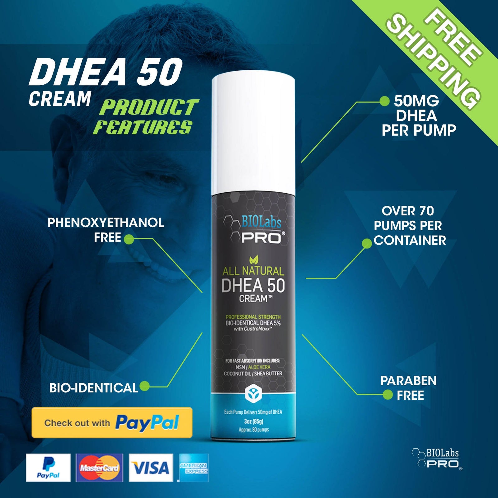 Biolabs Pro® Natural 50mg Dhea Cream Lavender Biolabs Pro® Smarter Health And Aging™ 3043