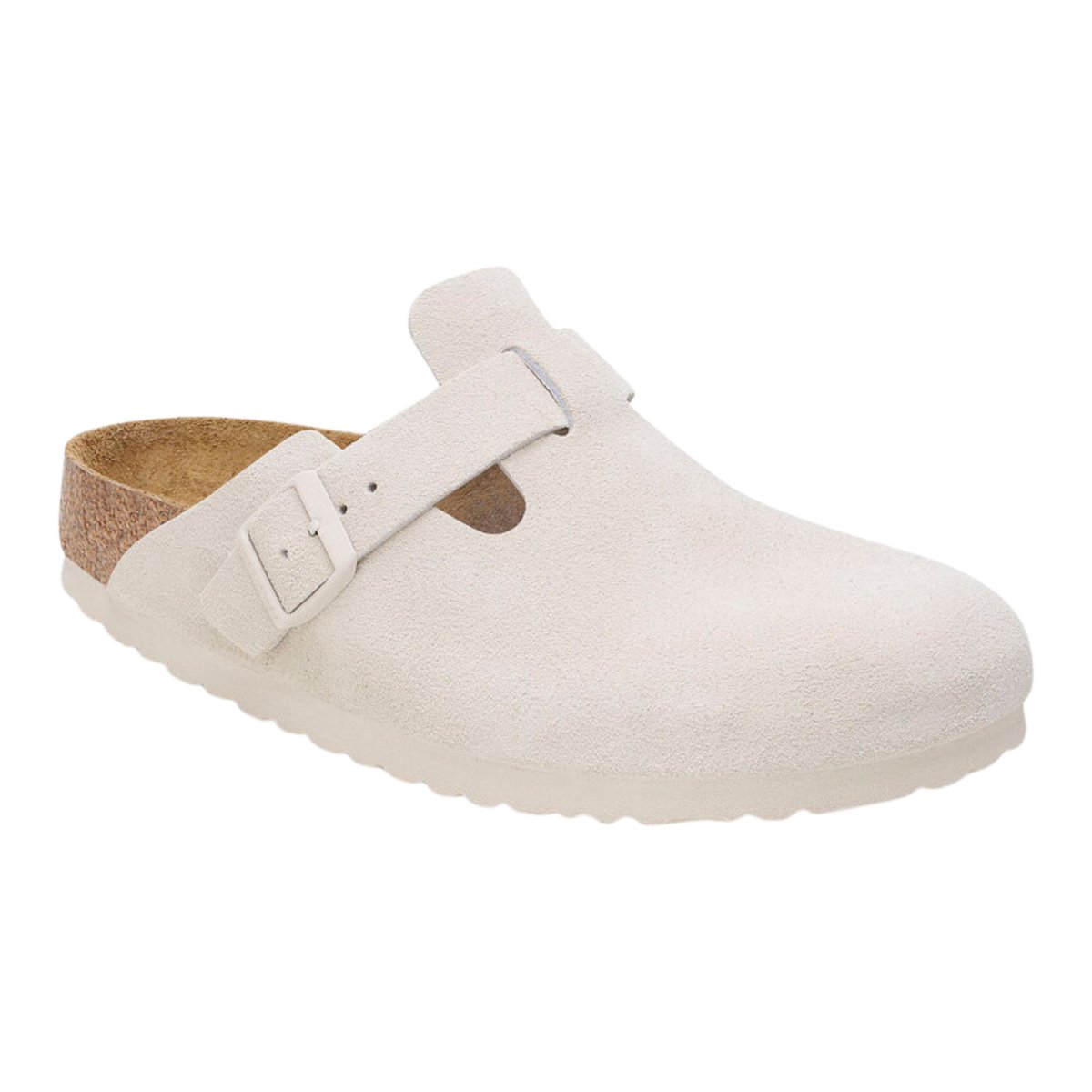 Birkenstock Men's Boston Soft Footbed Antique White Suede