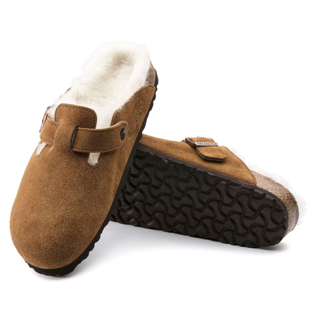 Birkenstock Men's Boston Shearling Mink Suede