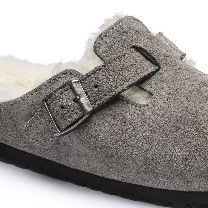 Birkenstock Women's Boston Shearling Stone Coin Suede