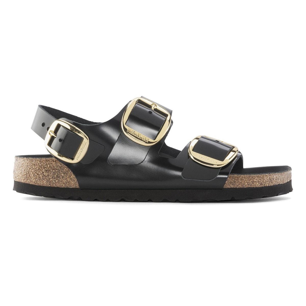 Birkenstock Women's Milano Big Buckle High Shine Black Leather