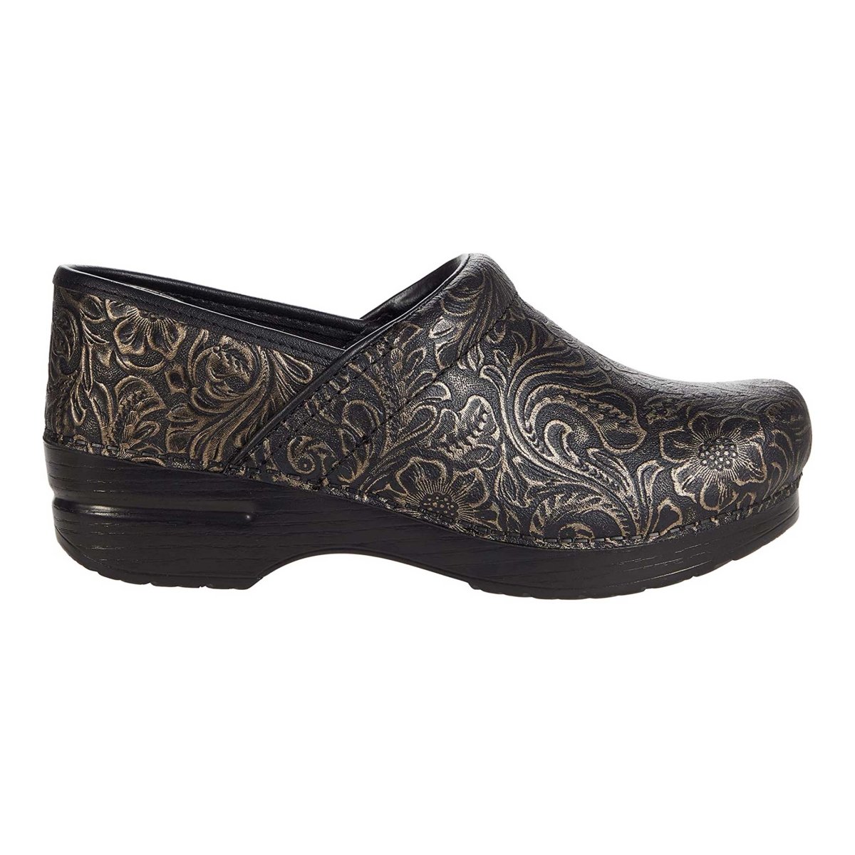 Dansko Professional Black Antique Tooled