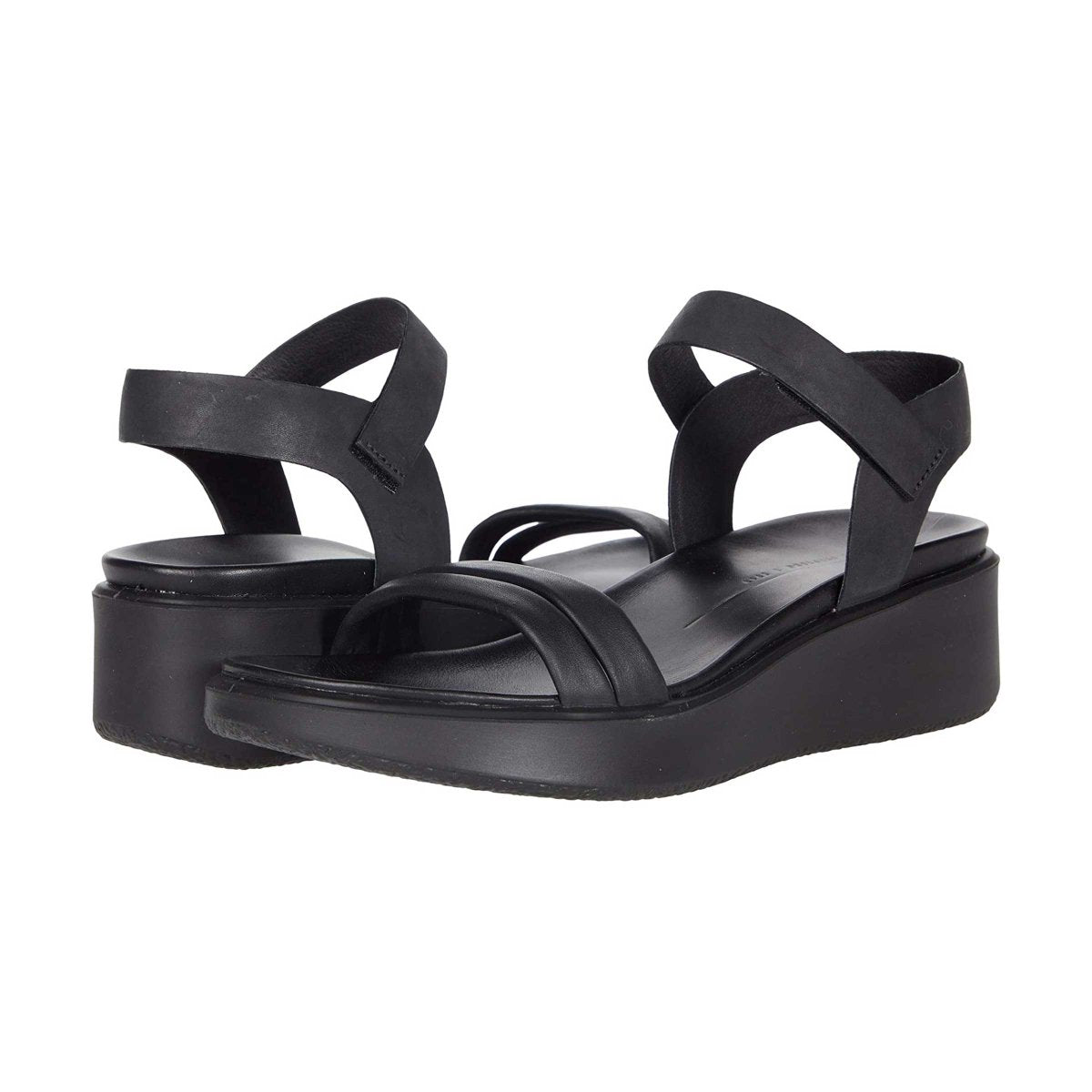 Ecco Women's FlowT LX2 Band Sandal Wedge Black