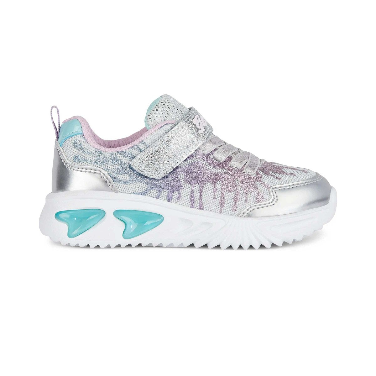 Geox Girl's Assister Silver/Pink (Sizes 26-32)