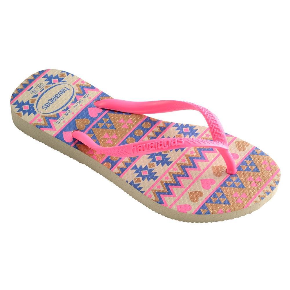 atleet Voorbeeld Indrukwekkend Havaianas Girl's Slim Mosaic Beige/Pink - Tip Top Shoes of New York