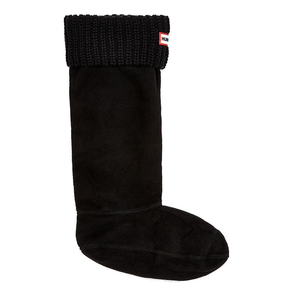 Hunter Half Cardigan Stitch Boot Socks Black