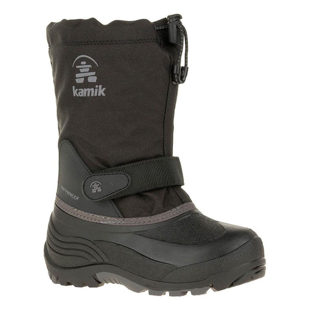 Kamik Boy's Waterbug5 Waterproof Boot Black/Grey (Sizes 11-13)