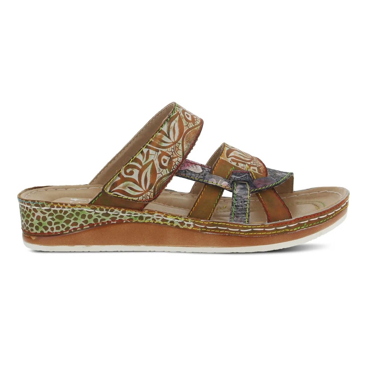 L'Artiste By Spring Step Caiman Camel Multi Leather