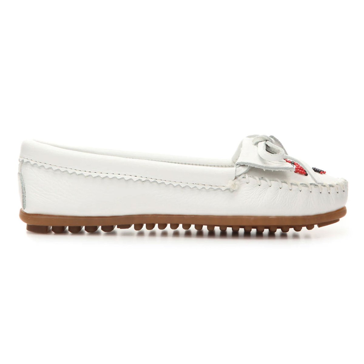 Minnetonka Women's 604 Thunderbird II White Beaded Moc