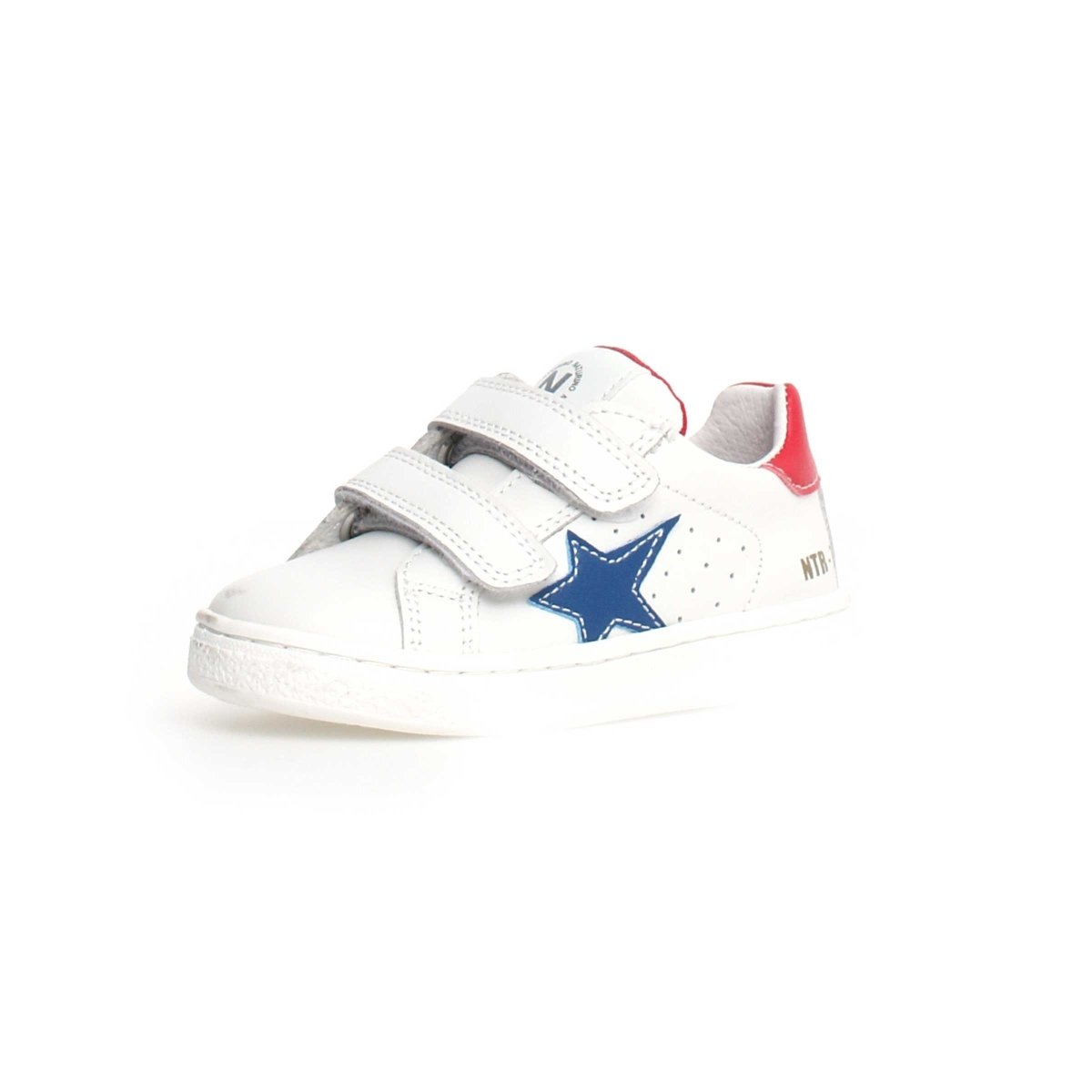 Naturino Boy's Pinn White Leather/Blue Star (Sizes 27-32)