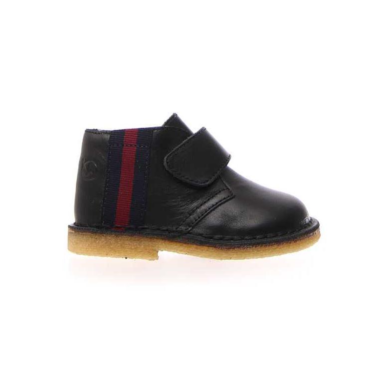 Naturino Toddler's (Sizes 22-26) Cuneo Desert Black Leather/Red Stripes