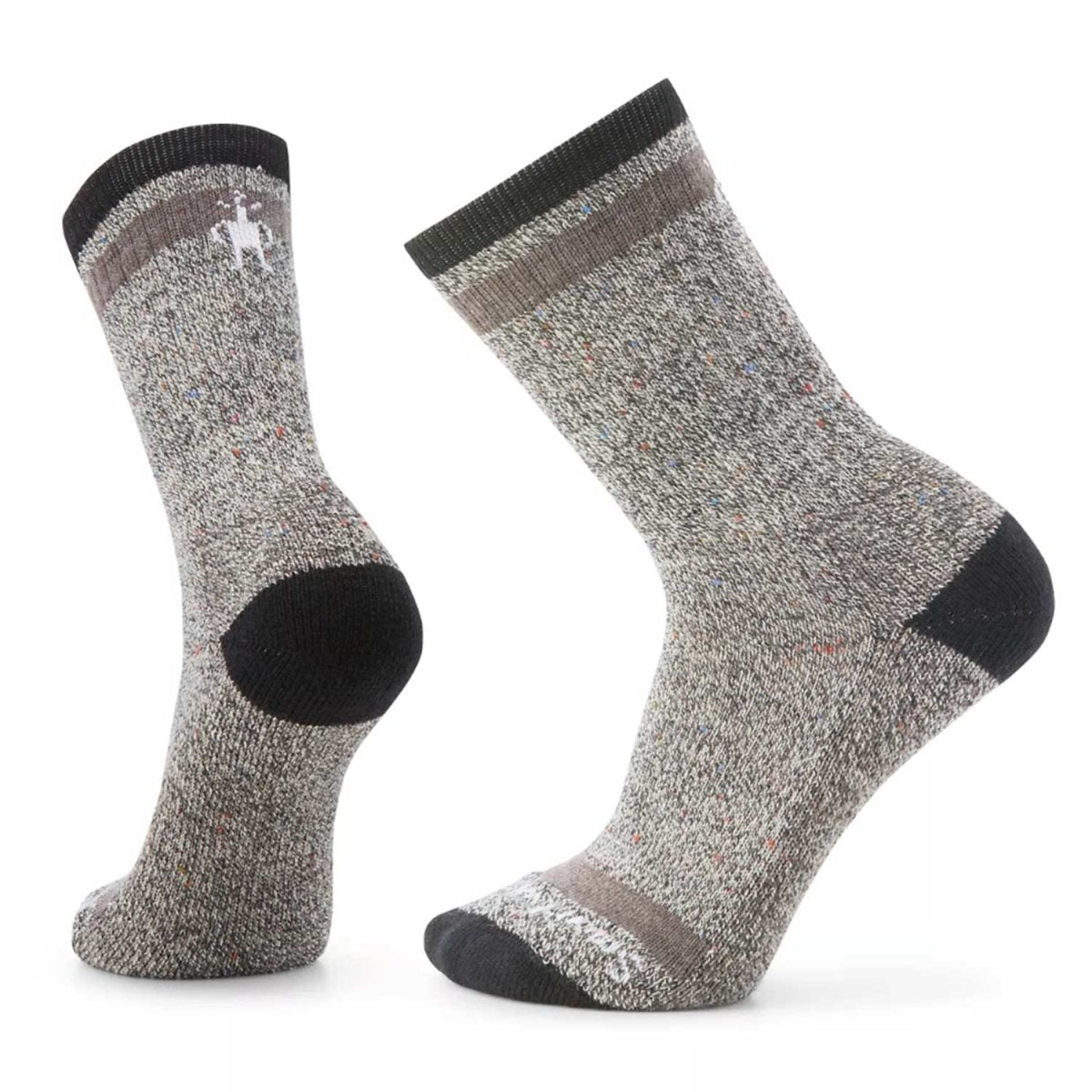 Smart Wool Everyday Larimer Light Cushion Crew Socks Black-Taupe Heather