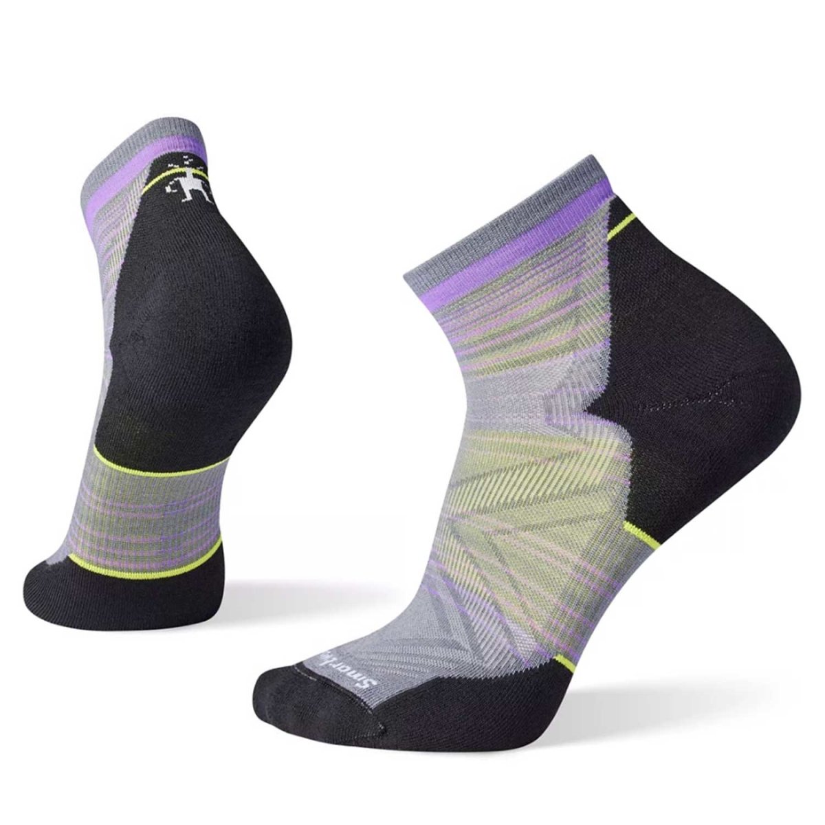 Smart Wool Run Targeted Cushion Pattern Ankle Socks Graphite