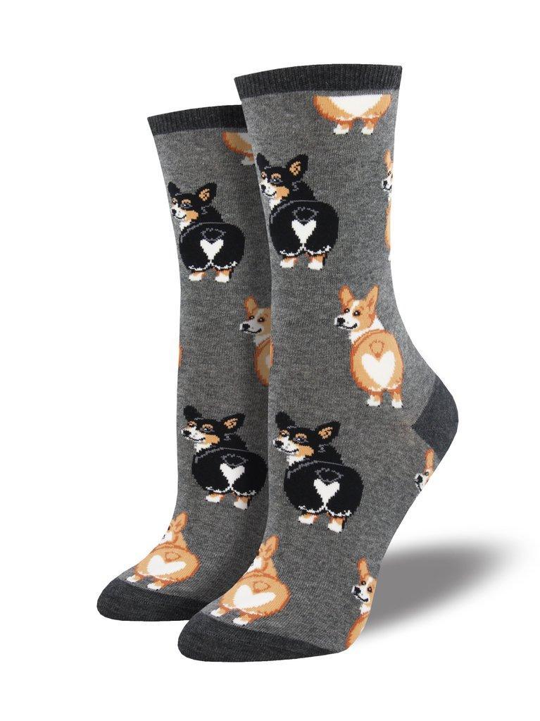 Socksmith Women's Corgi Butt Socks Grey Heather