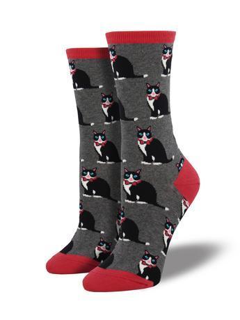 Socksmith Women's Tuxedo Cats Socks Gray Heather