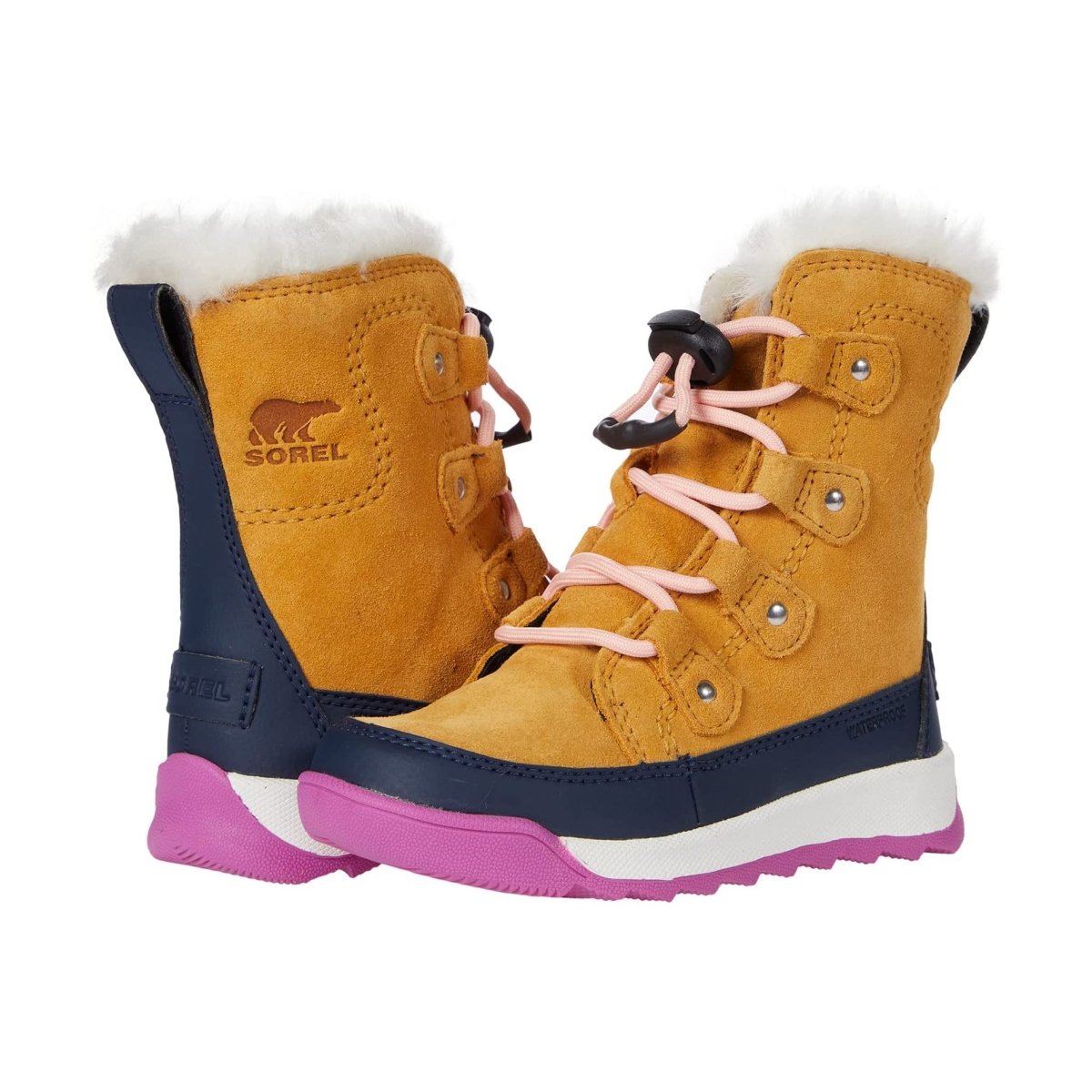 Sorel Girl's (Sizes 1-7) Whitney Joan Lace Yellow Pink Waterproof