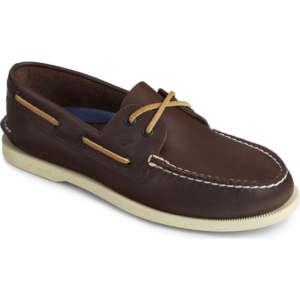 Sperry Men's Authentic Original Leather Boat Shoe Brown/White