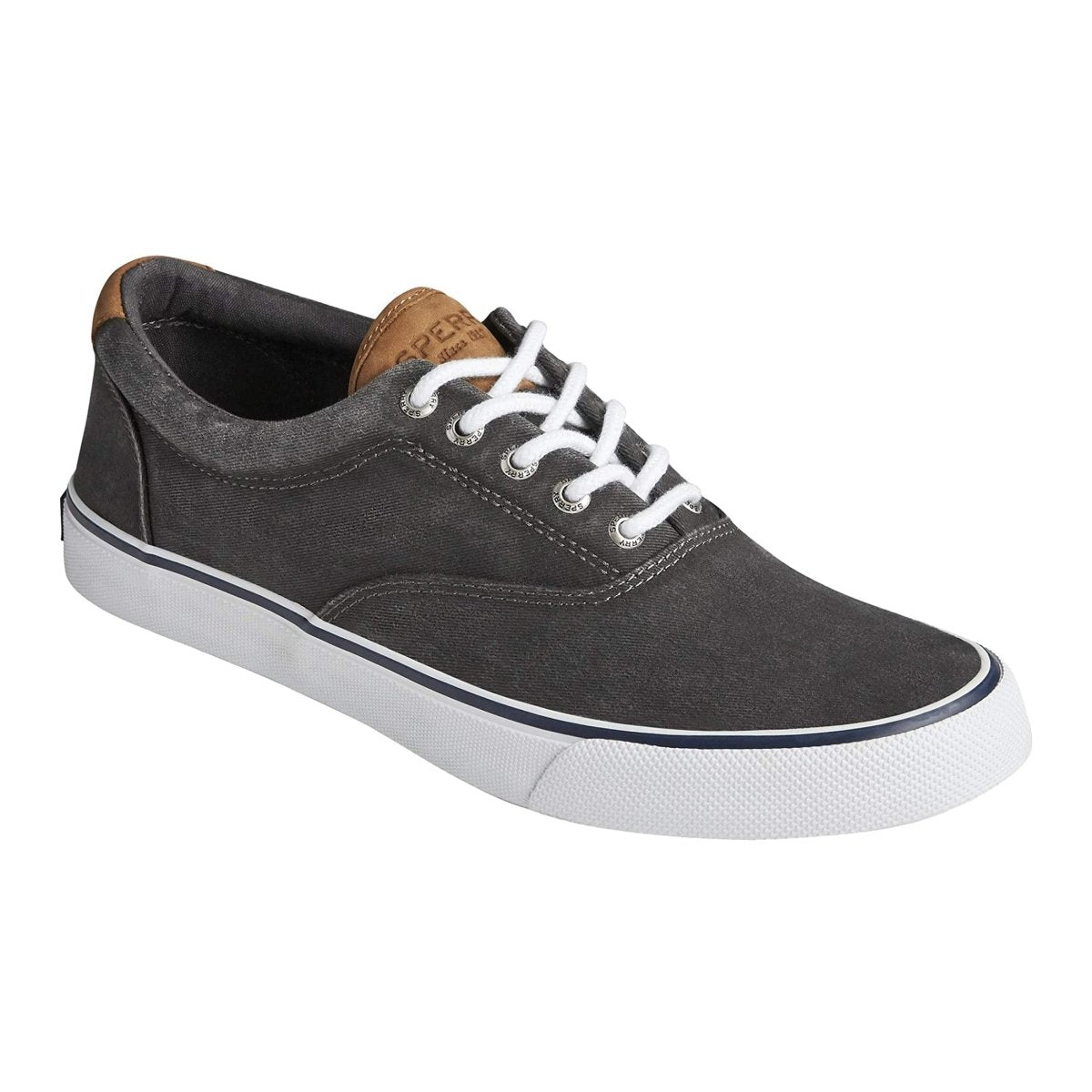 Sperry Men's Striper II Black Washed Canvas