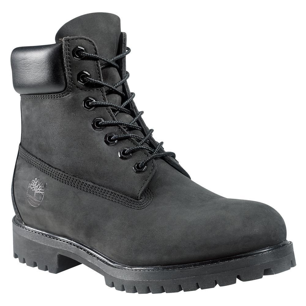 Timberland Men's 10073 6-Inch Premium Black Nubuck Waterproof